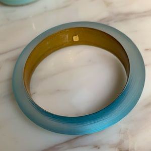 Alexis Bittar ice blue lucite bangle